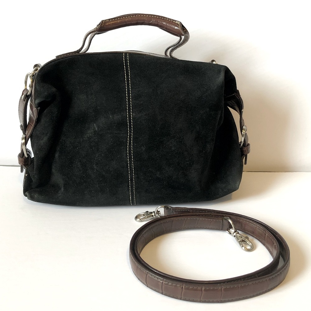 Vintage TIGNANELLO suede black/brown satchel EUC